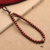 Natural Sandalwood Protective Zodiac Buddha Keychain